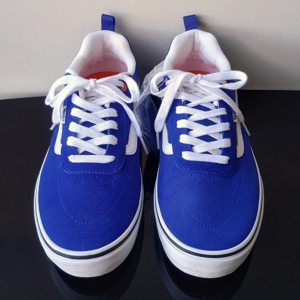 Vans Men's Kyle Walker Suede / Canvas Sneaker in Awesome Athletic Blue / Orange - Picture 3 of 14